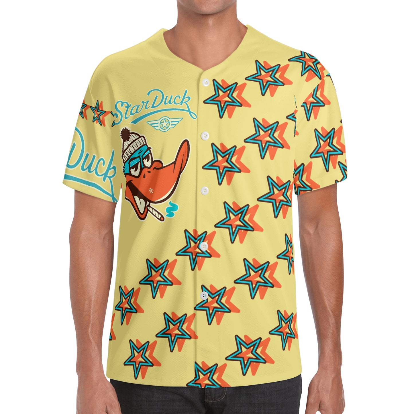 Star Duck S.O.S Edition Mens Tan Short Sleeve Baseball Jersey