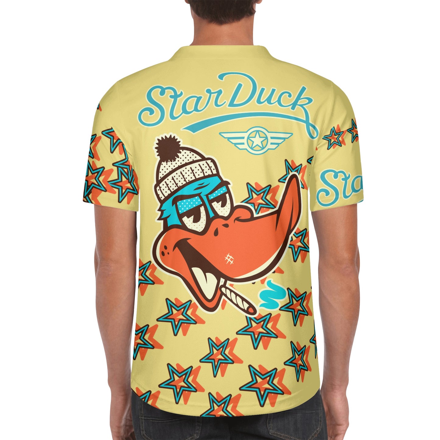 Star Duck S.O.S Edition Mens Tan Short Sleeve Baseball Jersey