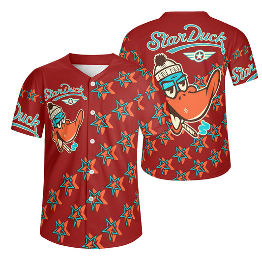 Star Duck S.O.S Edition Mens Maroon Short Sleeve Baseball Jersey