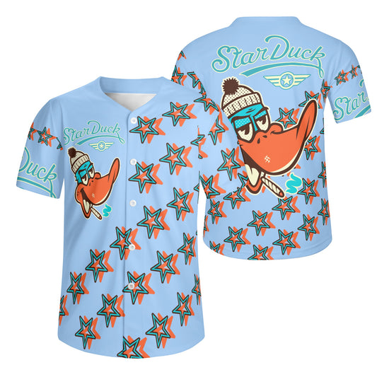 Star Duck S.O.S Edition Mens Sky Blue Short Sleeve Baseball Jersey