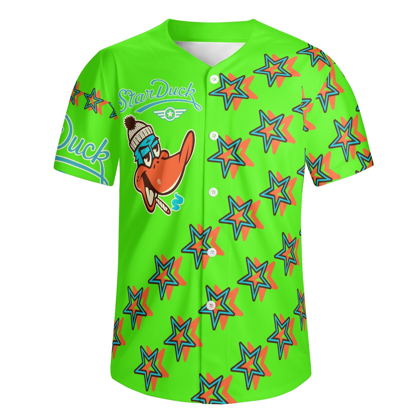 Star Duck S.O.S Edition Mens Goo Green Short Sleeve Baseball Jersey