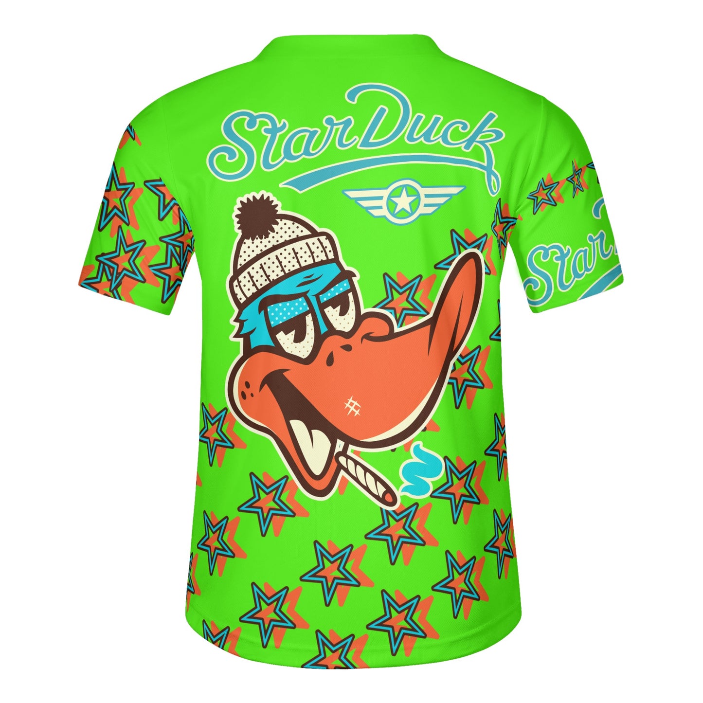 Star Duck S.O.S Edition Mens Goo Green Short Sleeve Baseball Jersey