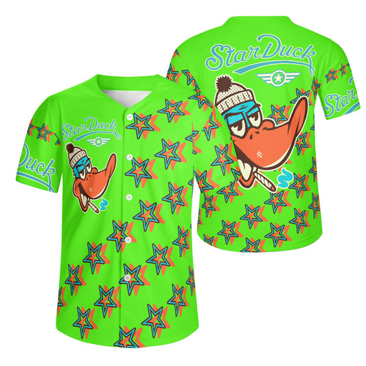 Star Duck S.O.S Edition Mens Goo Green Short Sleeve Baseball Jersey