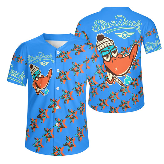 Star Duck S.O.S Edition Mens Sky Blue Short Sleeve Baseball Jersey