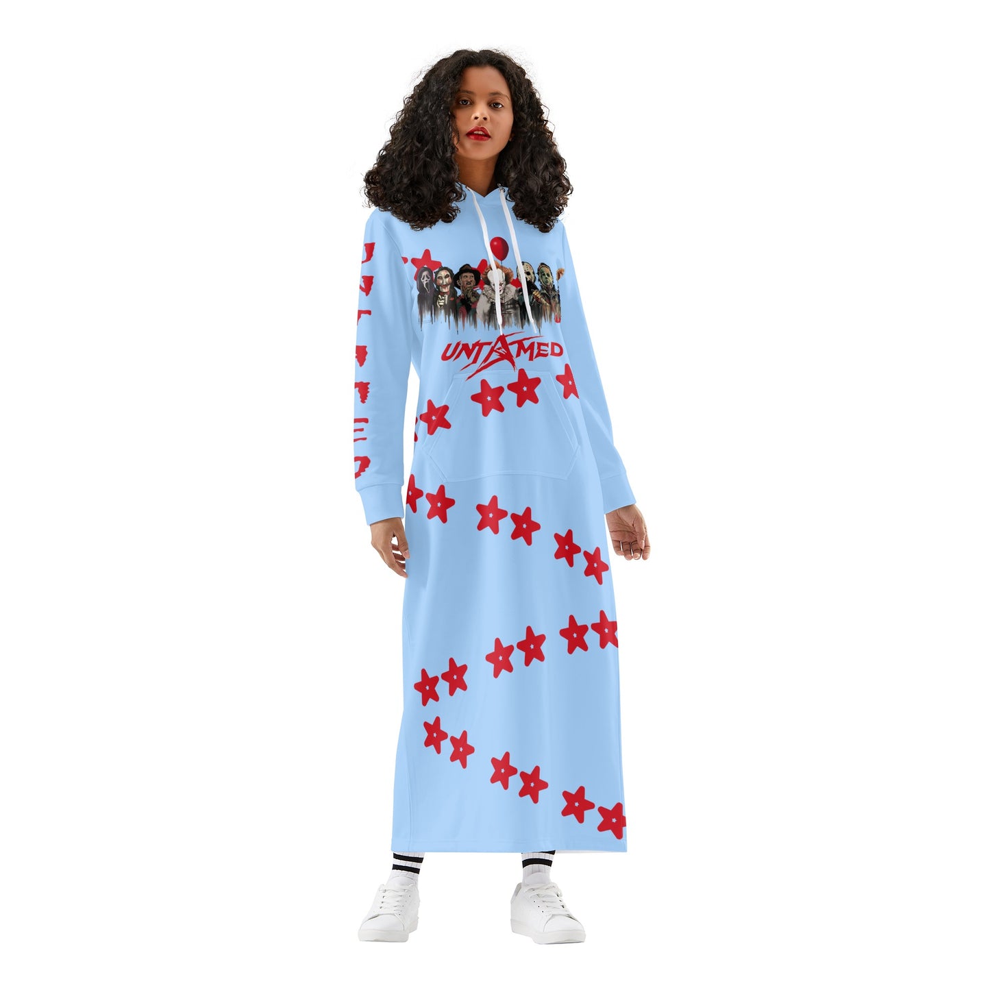 Untamed S.O.S Edition Womens Sky Blue Long Hoodie Dress