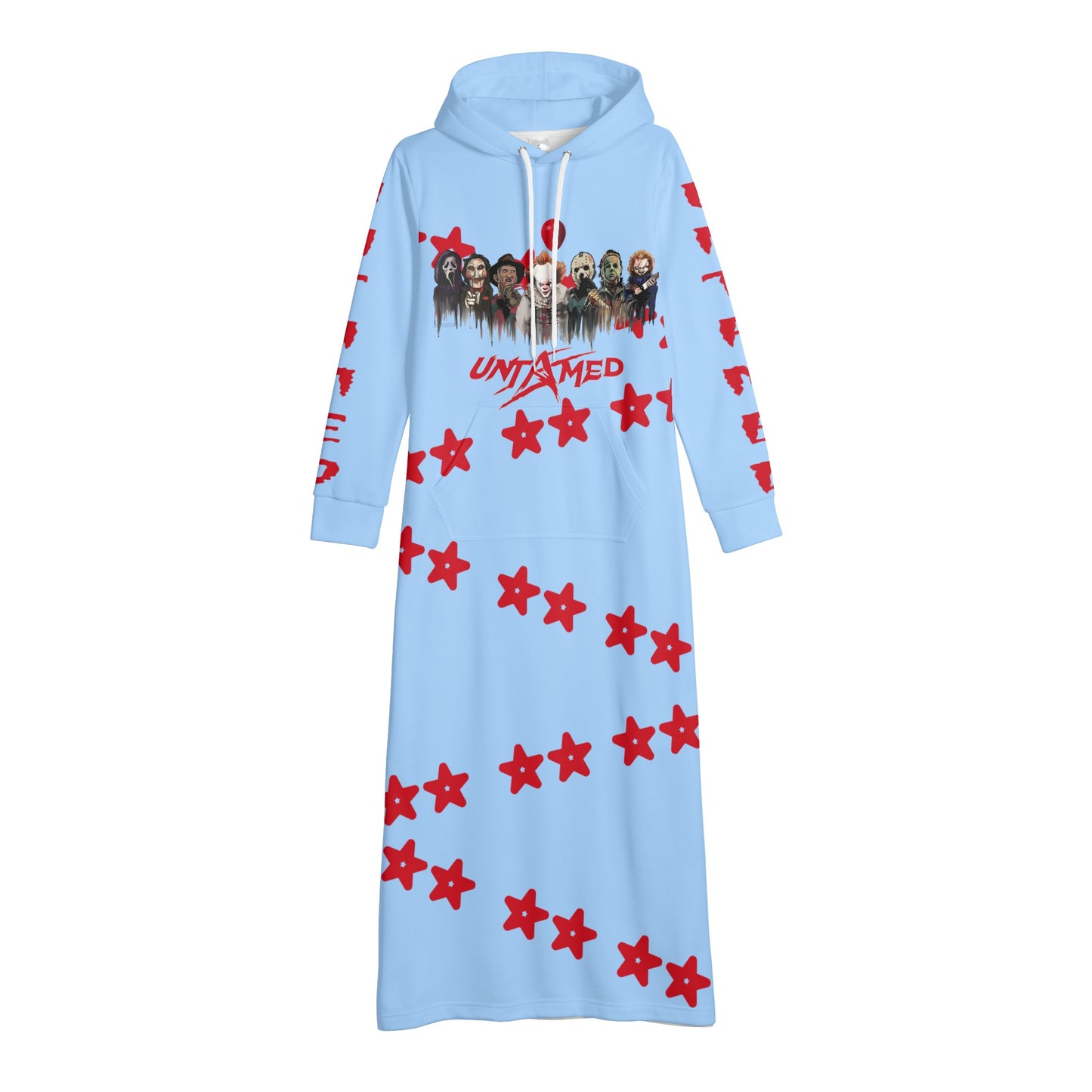 Untamed S.O.S Edition Womens Sky Blue Long Hoodie Dress