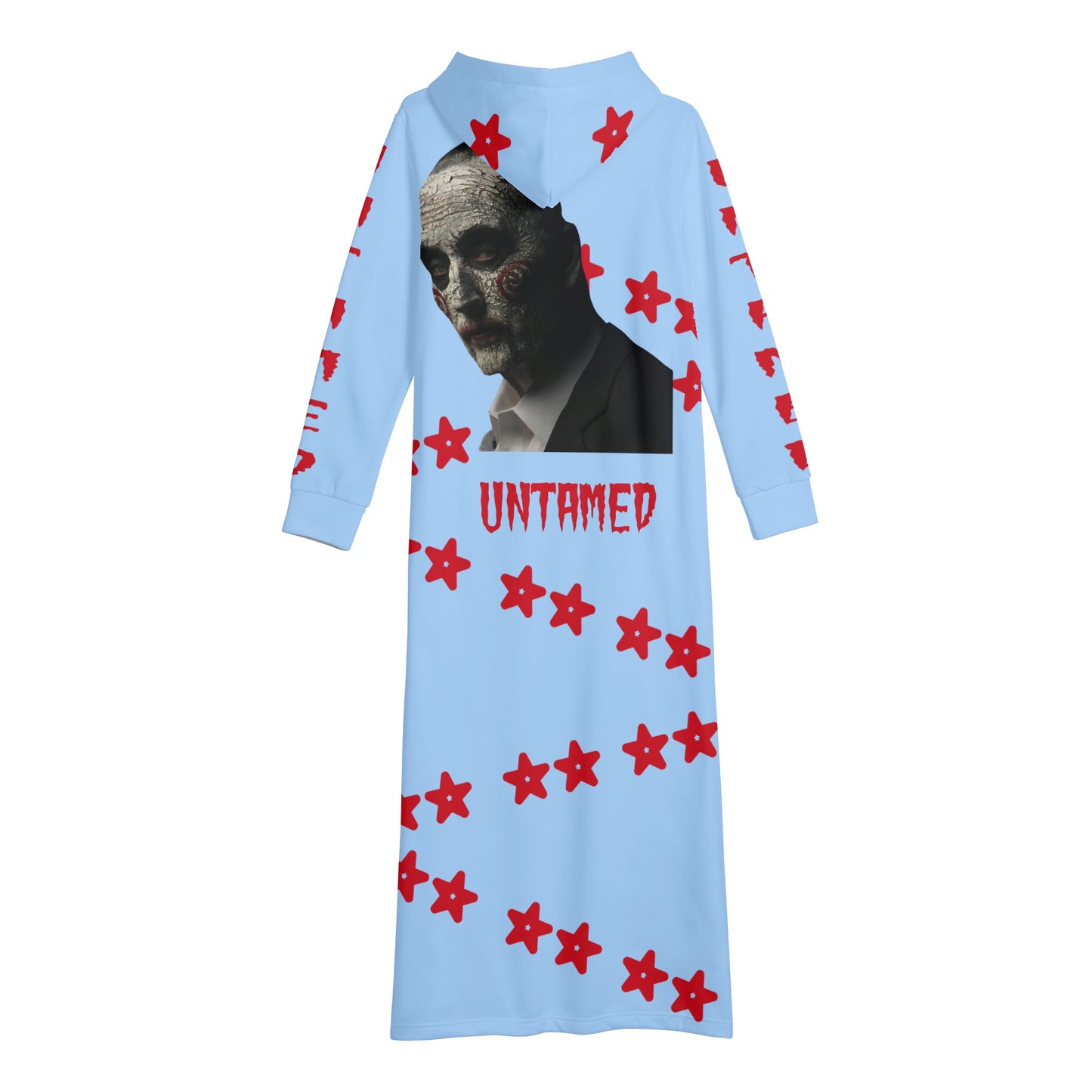 Untamed S.O.S Edition Womens Sky Blue Long Hoodie Dress