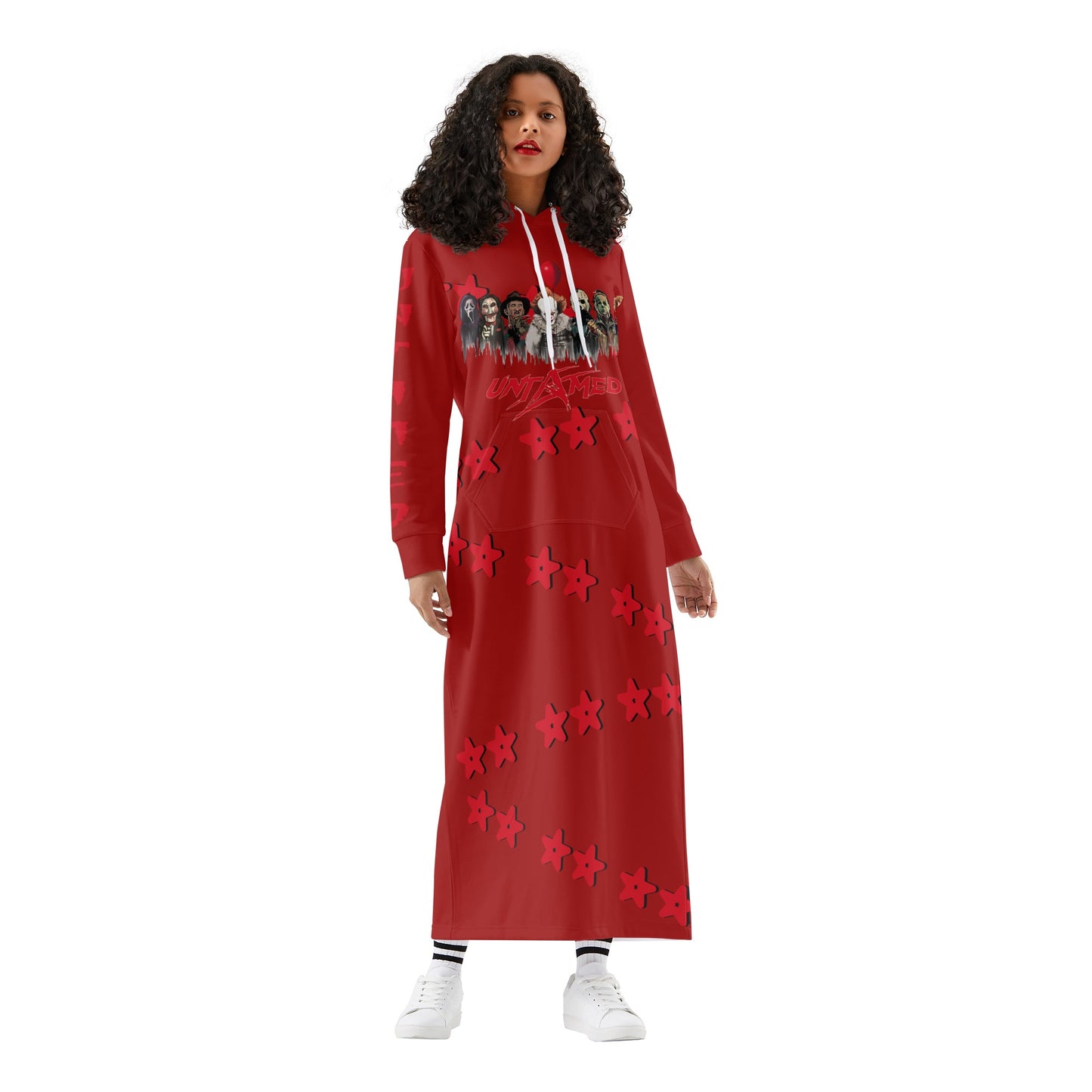 Untamed S.O.S Edition Womens Maroon Long Hoodie Dress