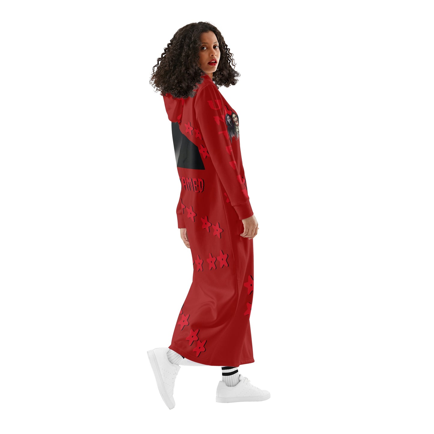 Untamed S.O.S Edition Womens Maroon Long Hoodie Dress