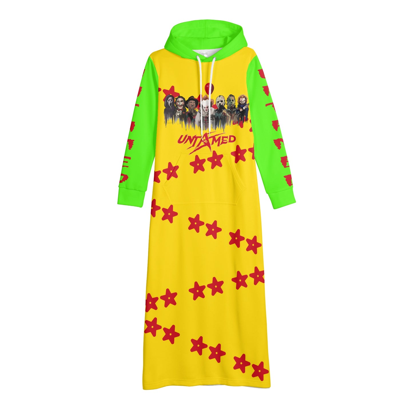 Untamed S.O.S Edition Womens Gold/GooGreen Long Hoodie Dress