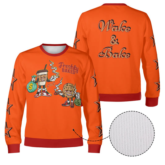 Freshly Baked 4/20 S.O.S Edition Black/DarkOrange Adult Crewneck Sweatshirt