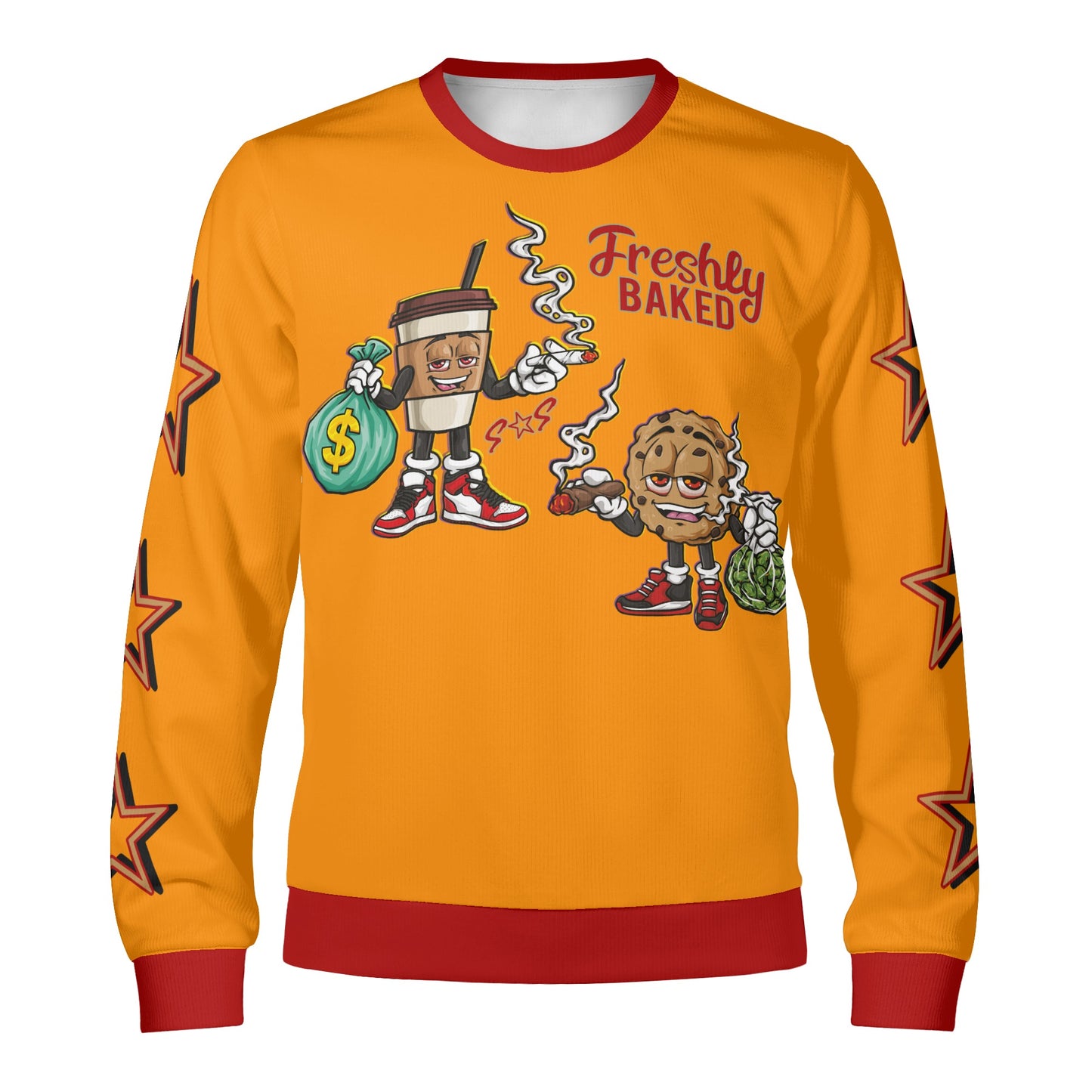 Freshly Baked 4/20 S.O.S Edition Orange/Maroon Adult Crewneck Sweatshirt