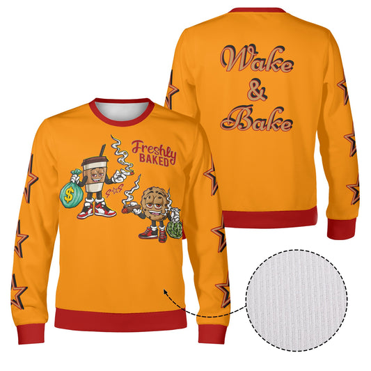 Freshly Baked 4/20 S.O.S Edition Orange/Maroon Adult Crewneck Sweatshirt