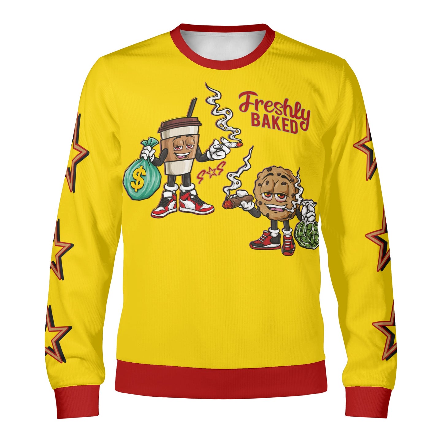 Freshly Baked 4/20 S.O.S Edition Gold/Maroon Adult Crewneck Sweatshirt