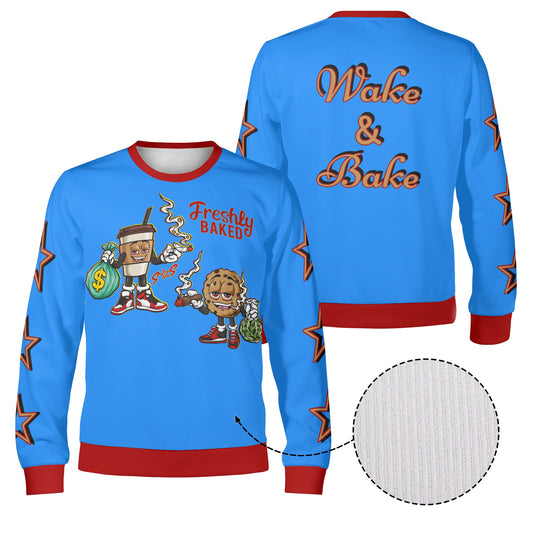 Freshly Baked 4/20 S.O.S Edition Blue/Maroon Adult Crewneck Sweatshirt