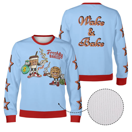 Freshly Baked 4/20 S.O.S Edition SkyBlue/Maroon Adult Crewneck Sweatshirt