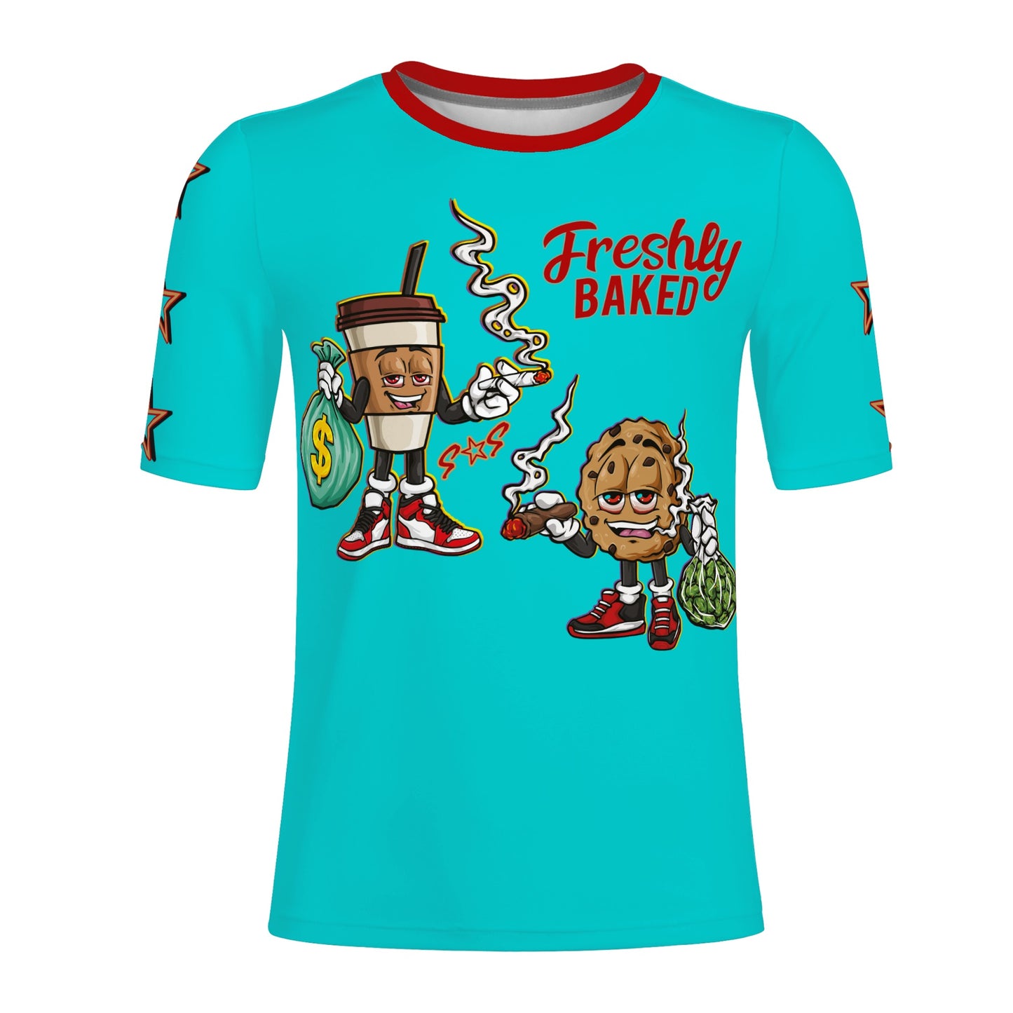 Freshly Baked 4/20 S.O.S Edition Mens Turquoise/Maroon T-shirts