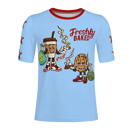 Freshly Baked 4/20 S.O.S Edition Mens SkyBlue/Maroon T-shirts