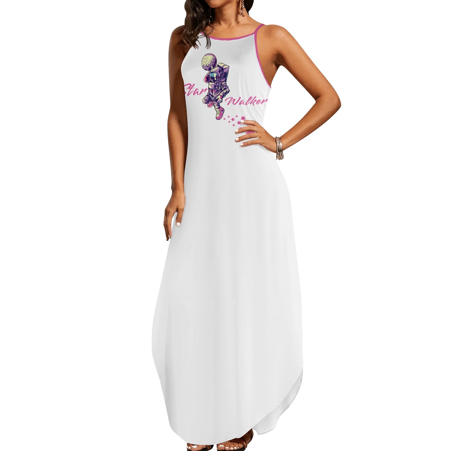 Star Walker 2.0 Womens White Sleeveless Evening Dress