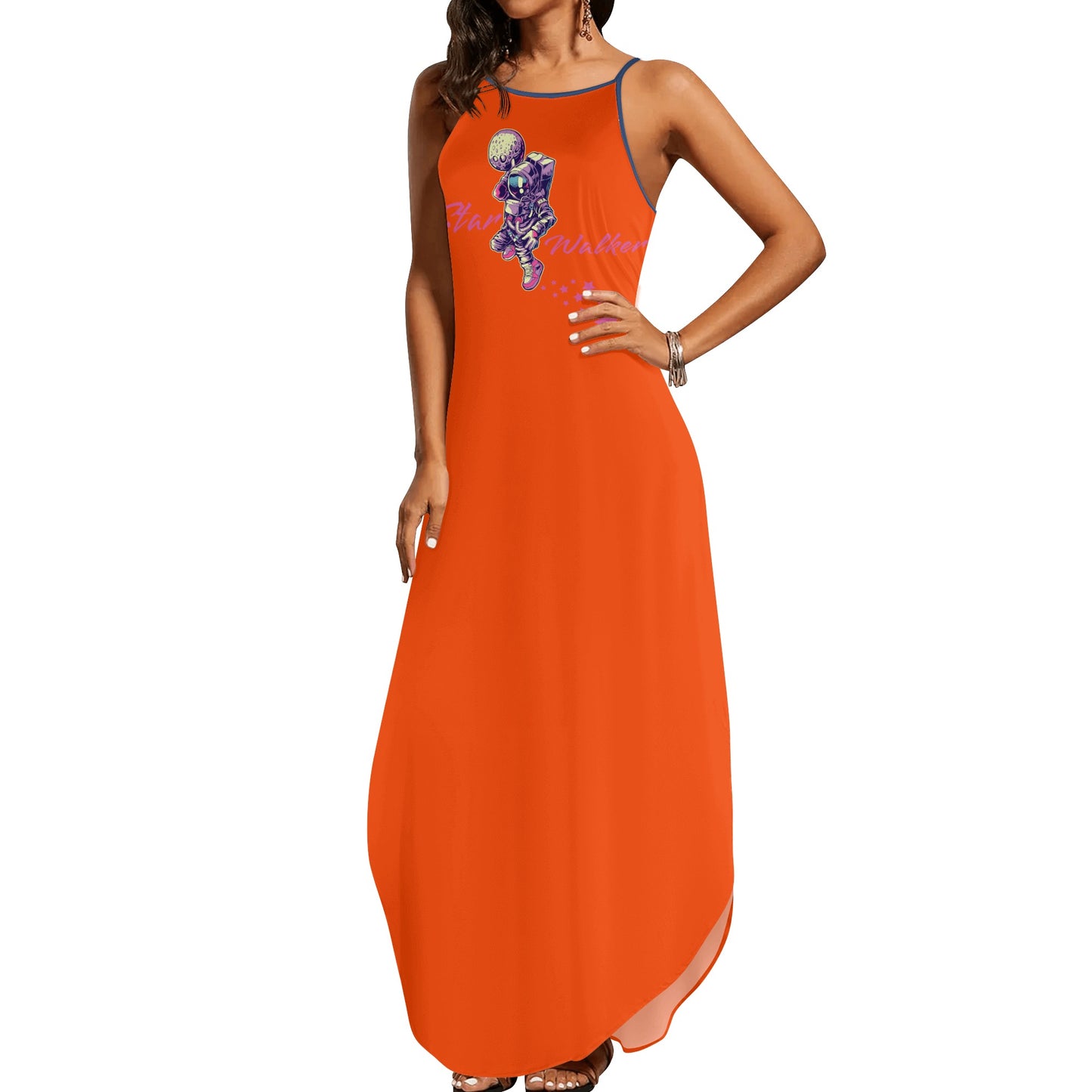 Star Walker 2.0 Womens Dark Orange Sleeveless Evening Dress