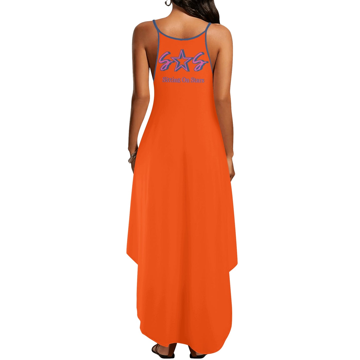 Star Walker 2.0 Womens Dark Orange Sleeveless Evening Dress