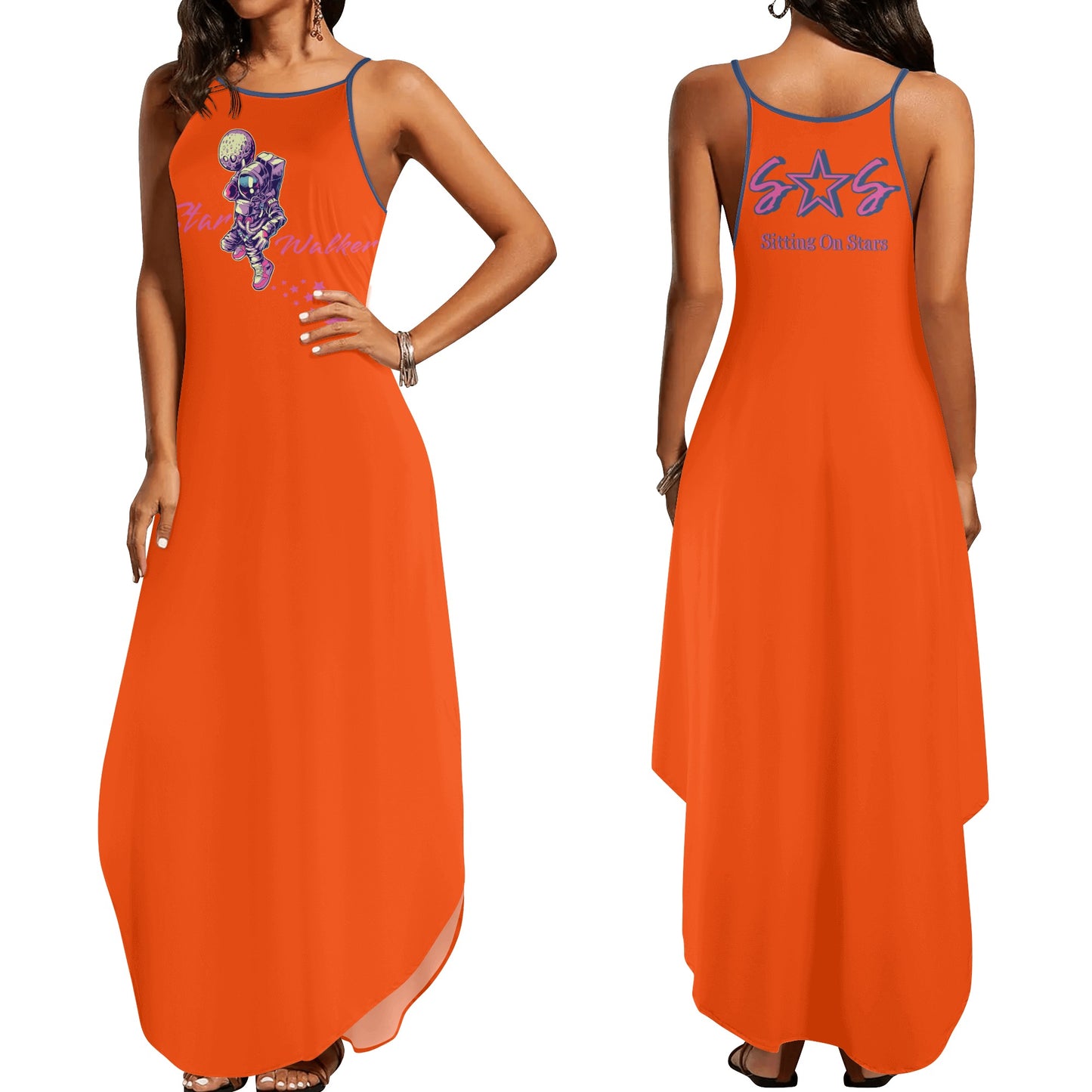 Star Walker 2.0 Womens Dark Orange Sleeveless Evening Dress