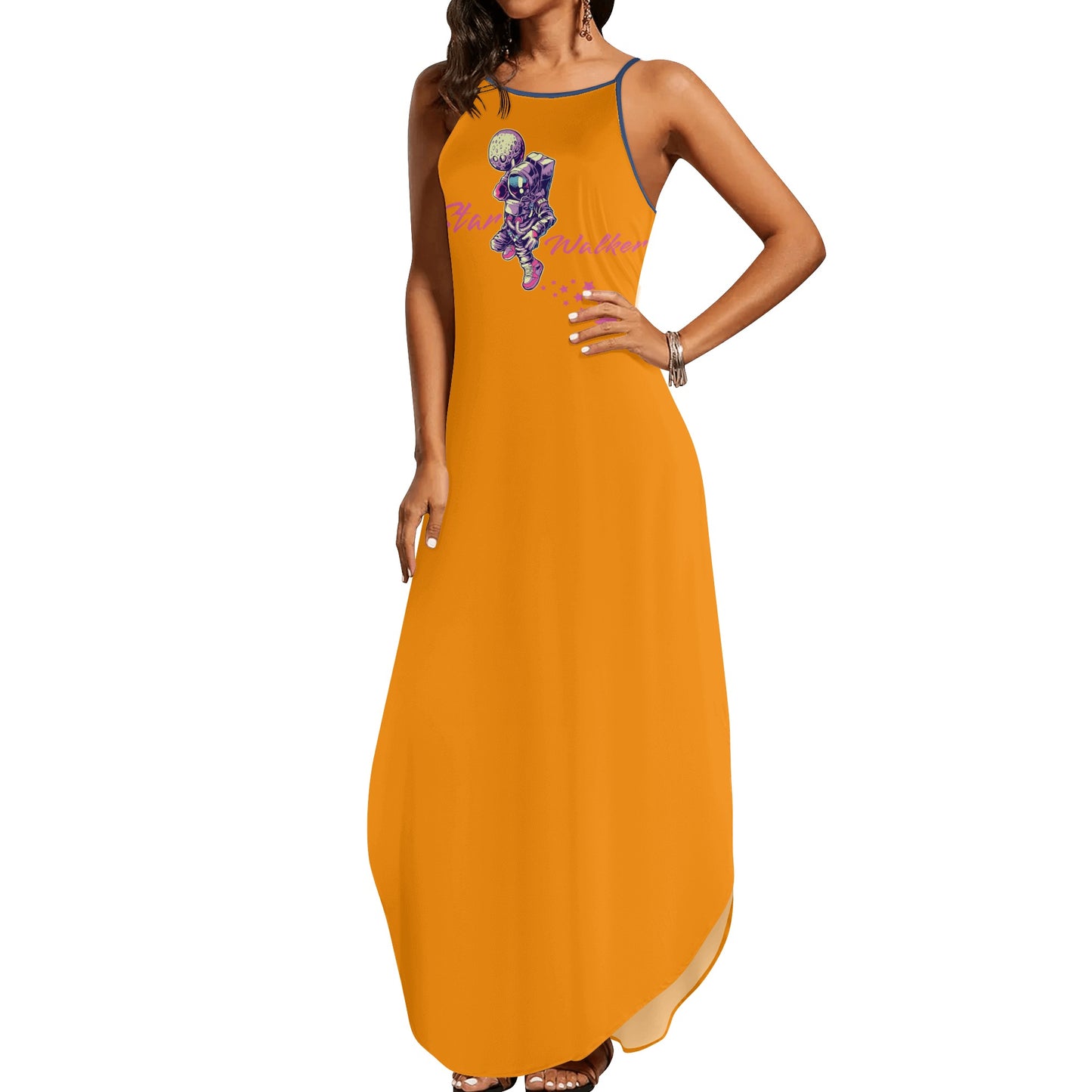 Star Walker 2.0 Womens Orange Sleeveless Evening Dress