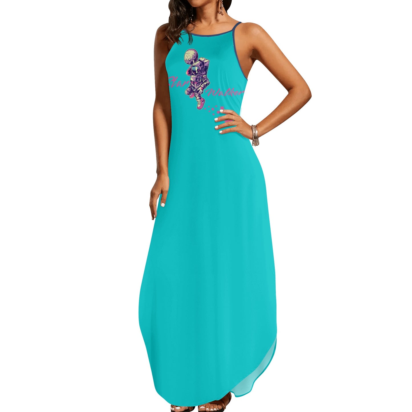 Star Walker 2.0 Womens Turquoise Sleeveless Evening Dress