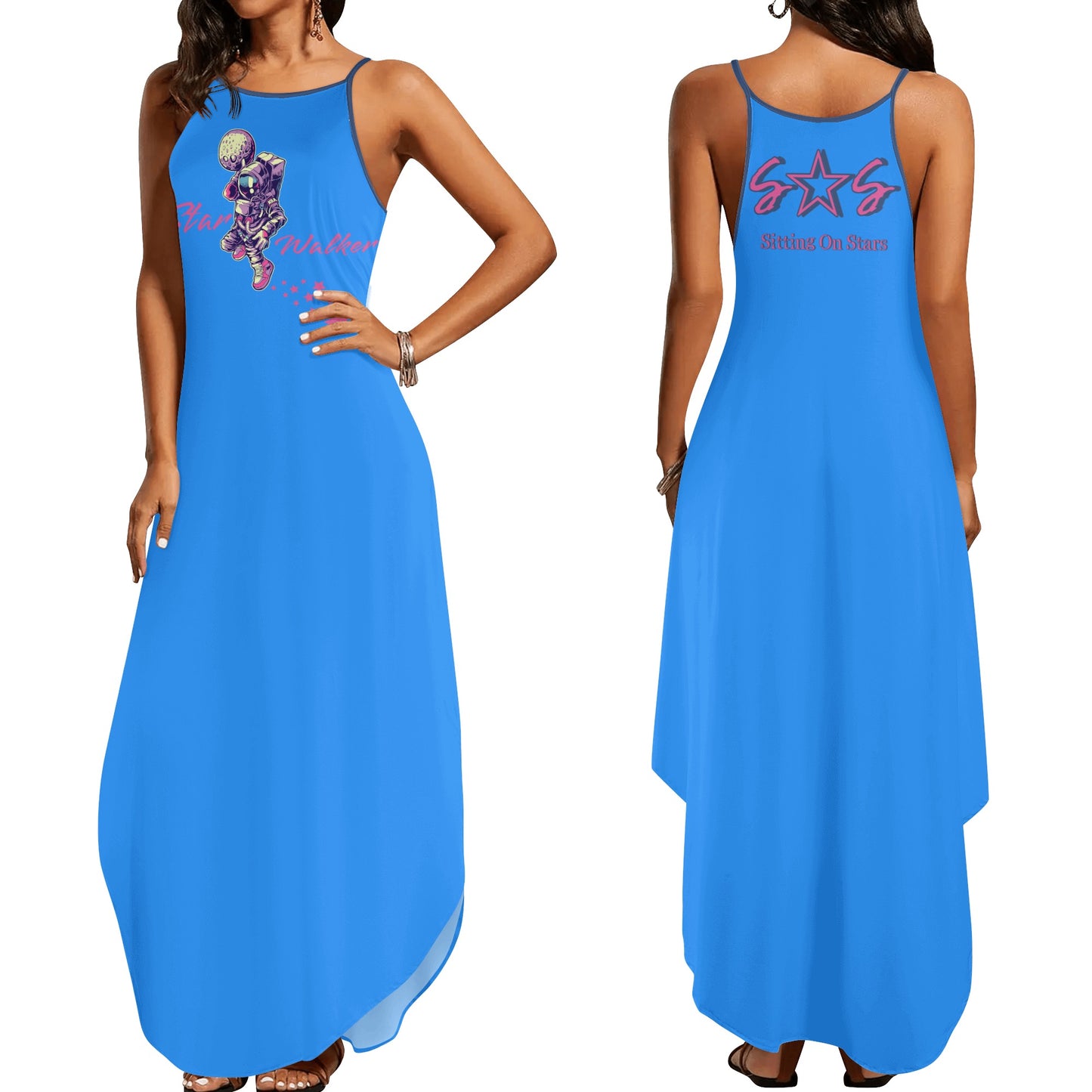 Star Walker 2.0 Womens Blue Sleeveless Evening Dress