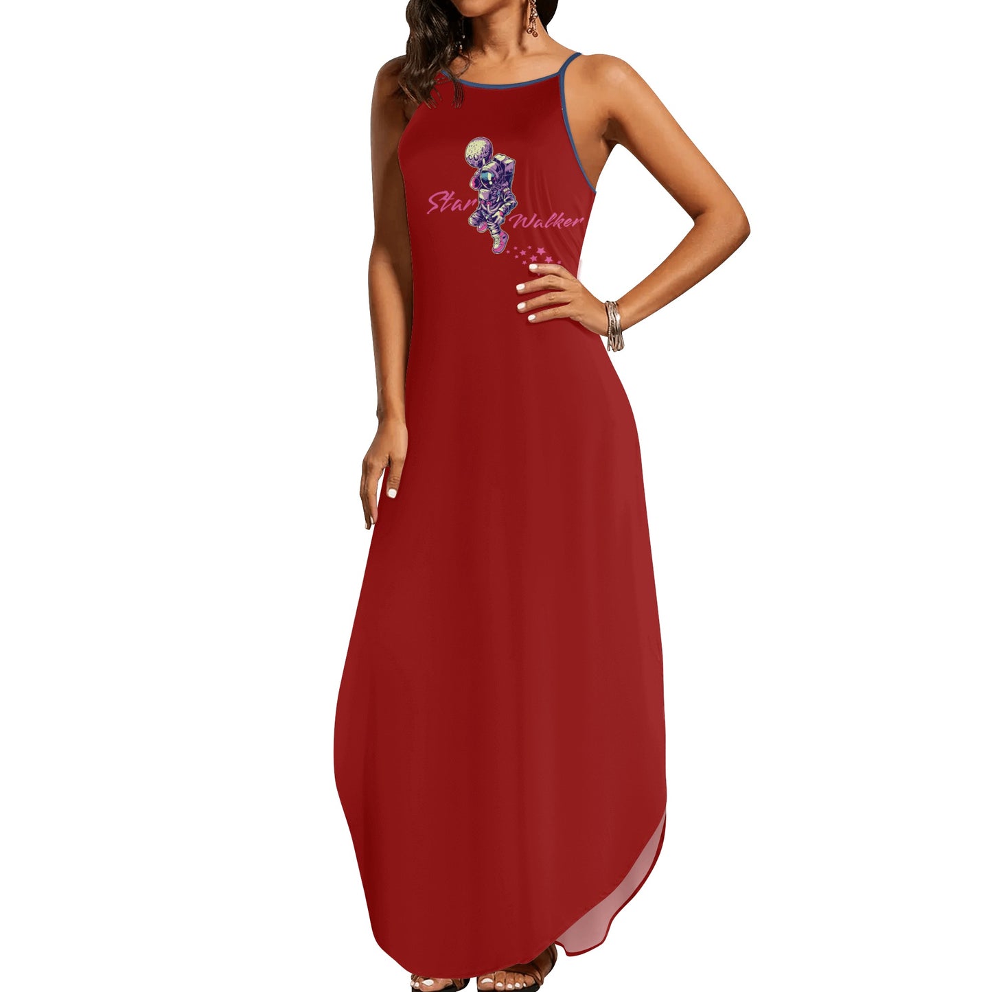 Star Walker 2.0 Womens Maroon Sleeveless Evening Dress