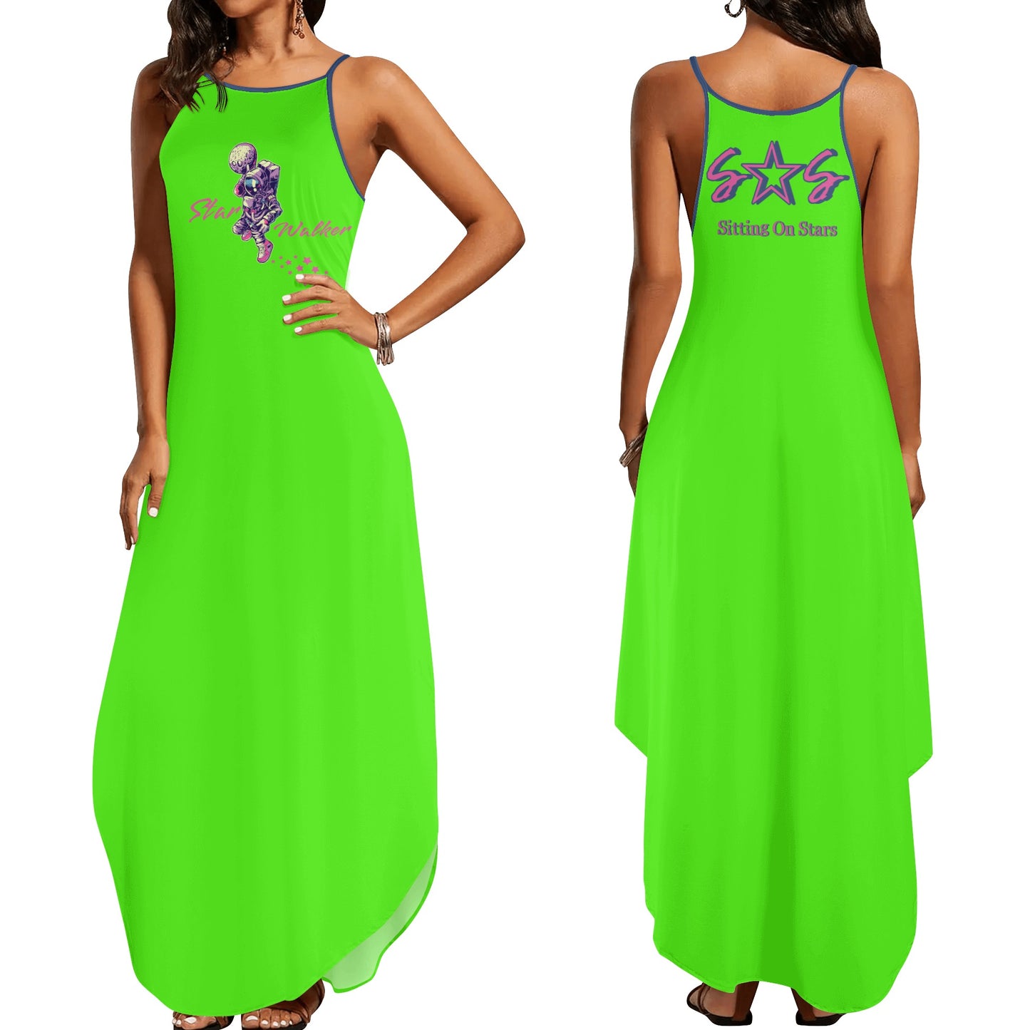 Star Walker 2.0 Womens Goo Green Sleeveless Evening Dress