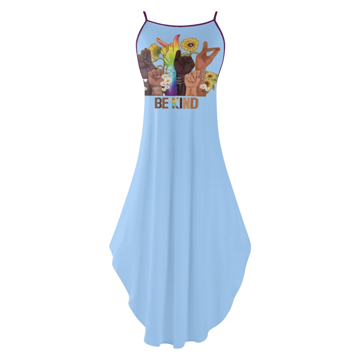 Be Kind (Pride Edition) Womens Sky Blue Sleeveless Evening Dress