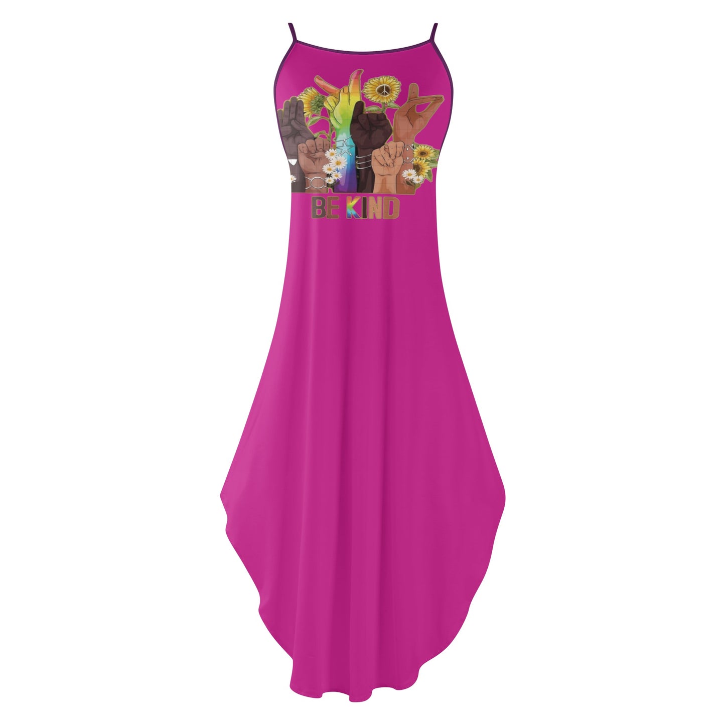 Be Kind (Pride Edition) Womens Purple Sleeveless Evening Dress