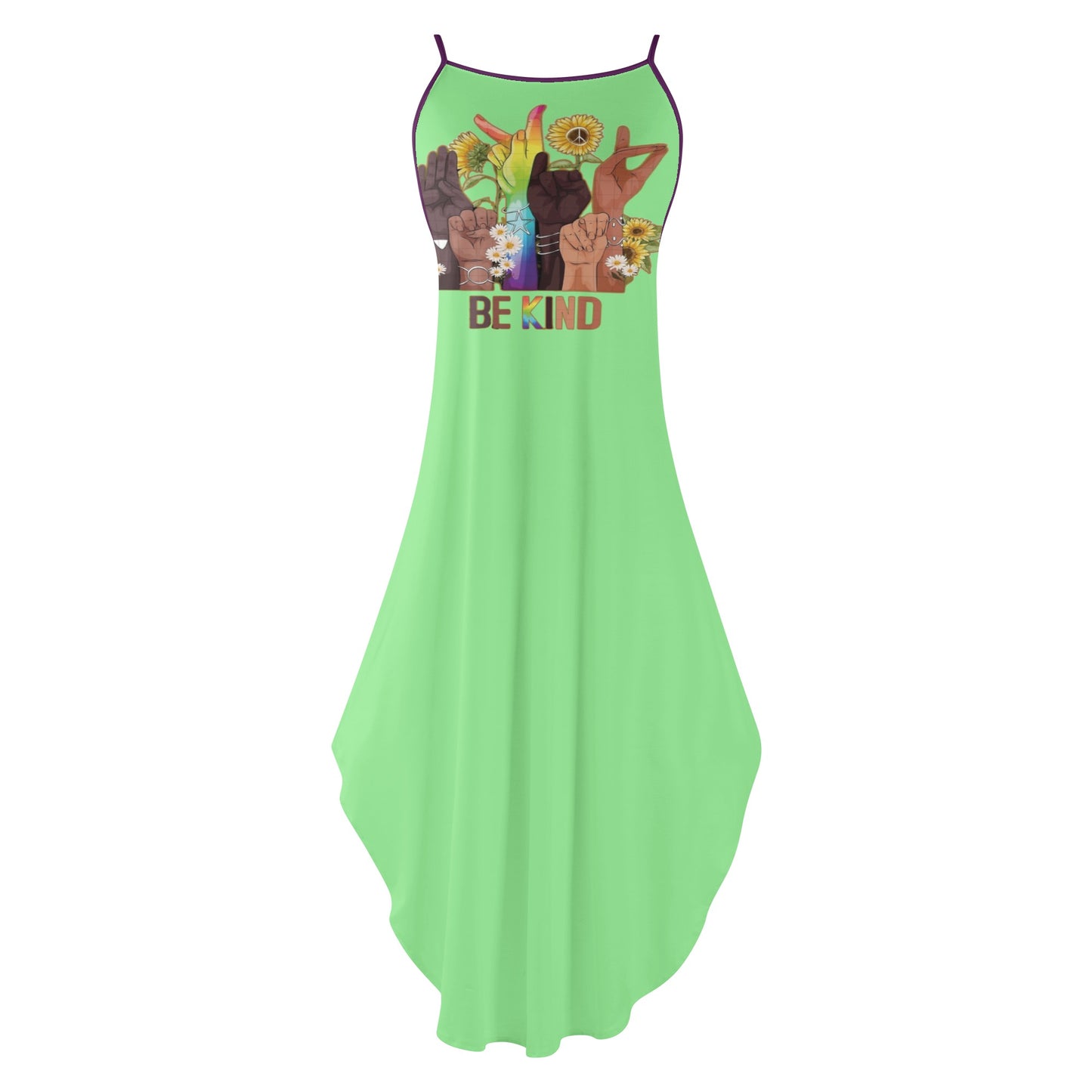 Be Kind (Pride Edition) Womens Mint Green Sleeveless Evening Dress