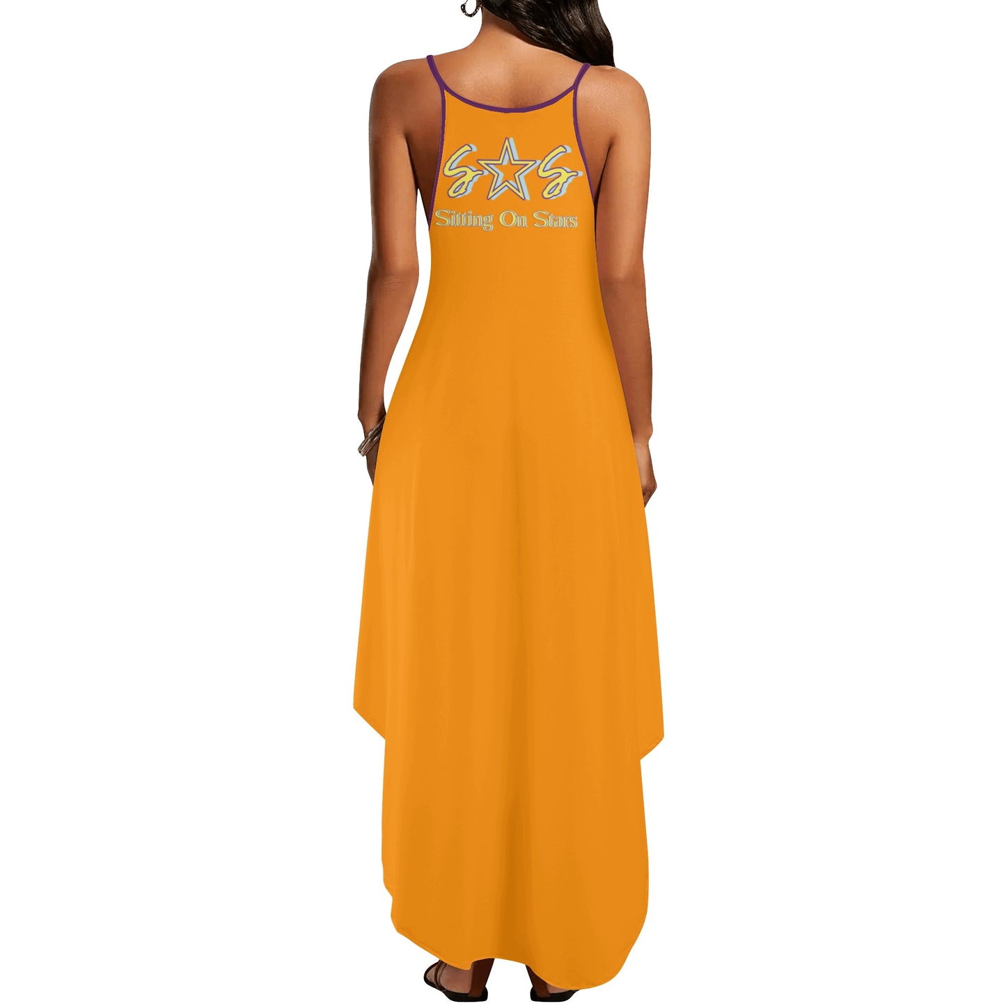 Be Kind (Pride Edition) Womens Orange Sleeveless Evening Dress