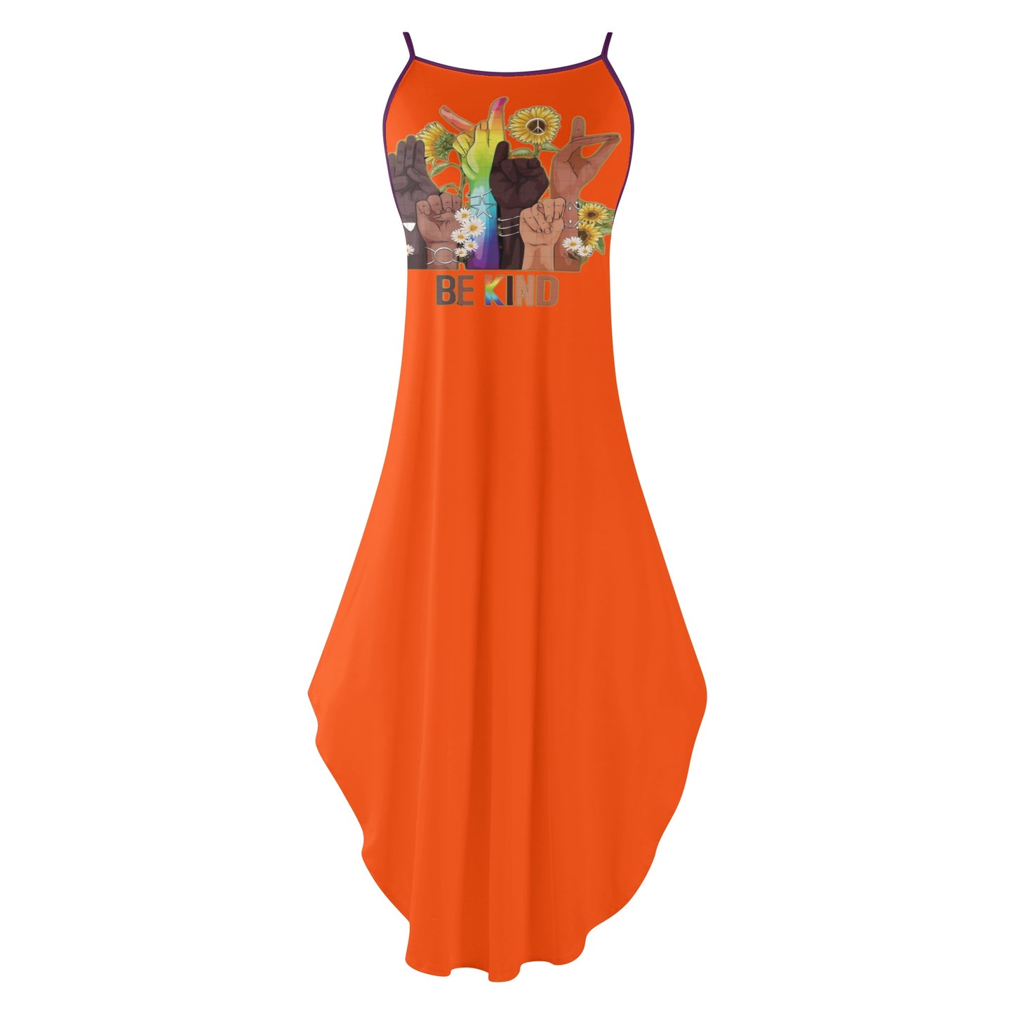 Be Kind (Pride Edition) Womens Dark Orange Sleeveless Evening Dress