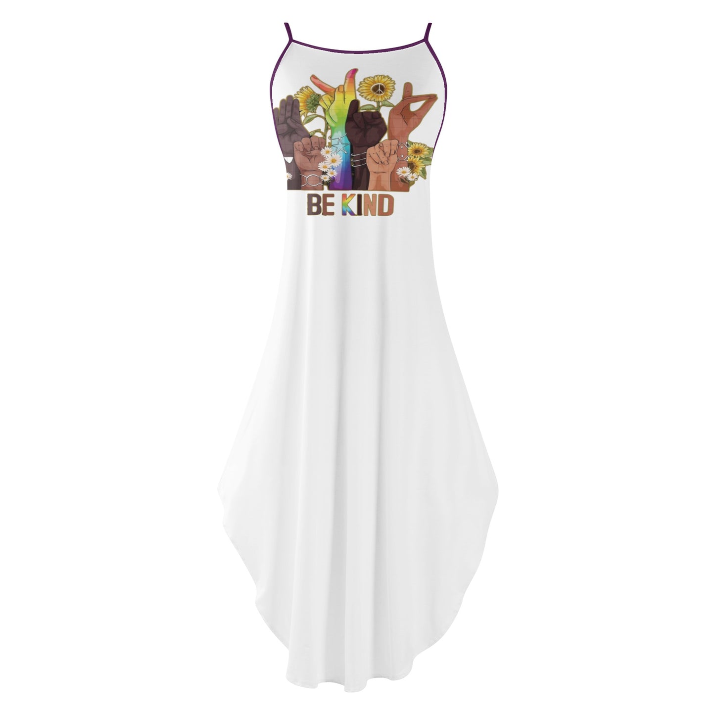 Be Kind (Pride Edition) Womens White Sleeveless Evening Dress