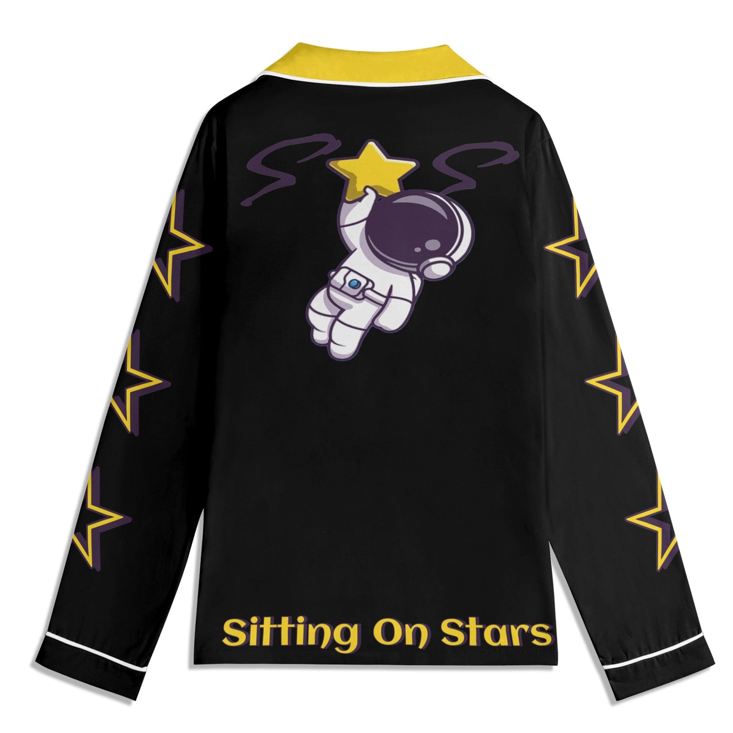 Space Man 23 Children Black/Gold Long Sleeve Nightwear Pajama Set