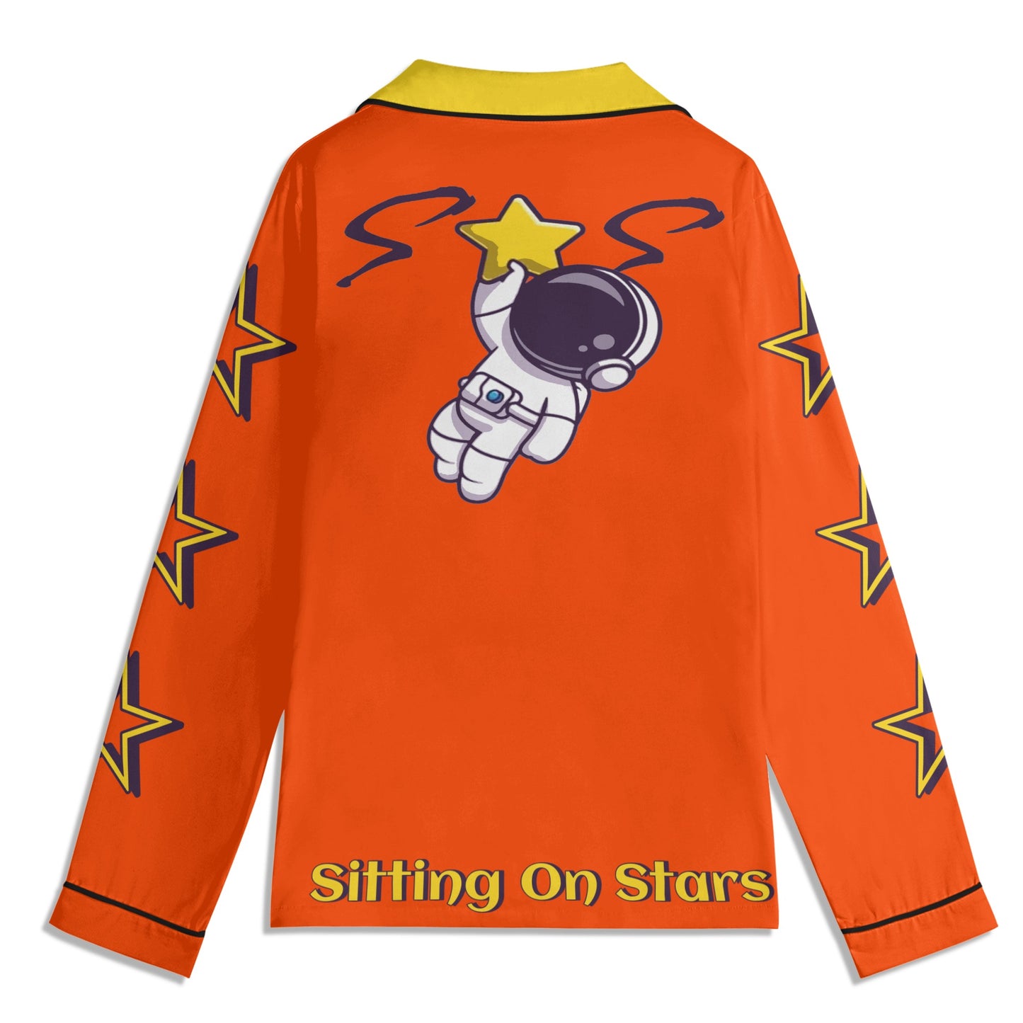 Space Man 23 Children DarkOrange/Gold Long Sleeve Nightwear Pajama Set