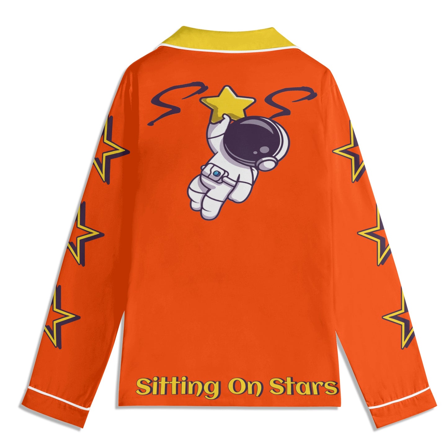 Space Man 23 Children DarkOrange/Gold Long Sleeve Nightwear Pajama Set