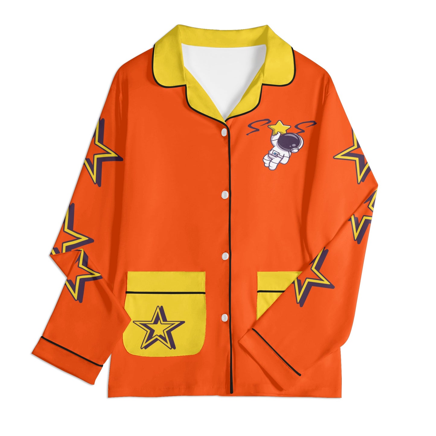 Space Man 23 Children DarkOrange/Gold Long Sleeve Nightwear Pajama Set