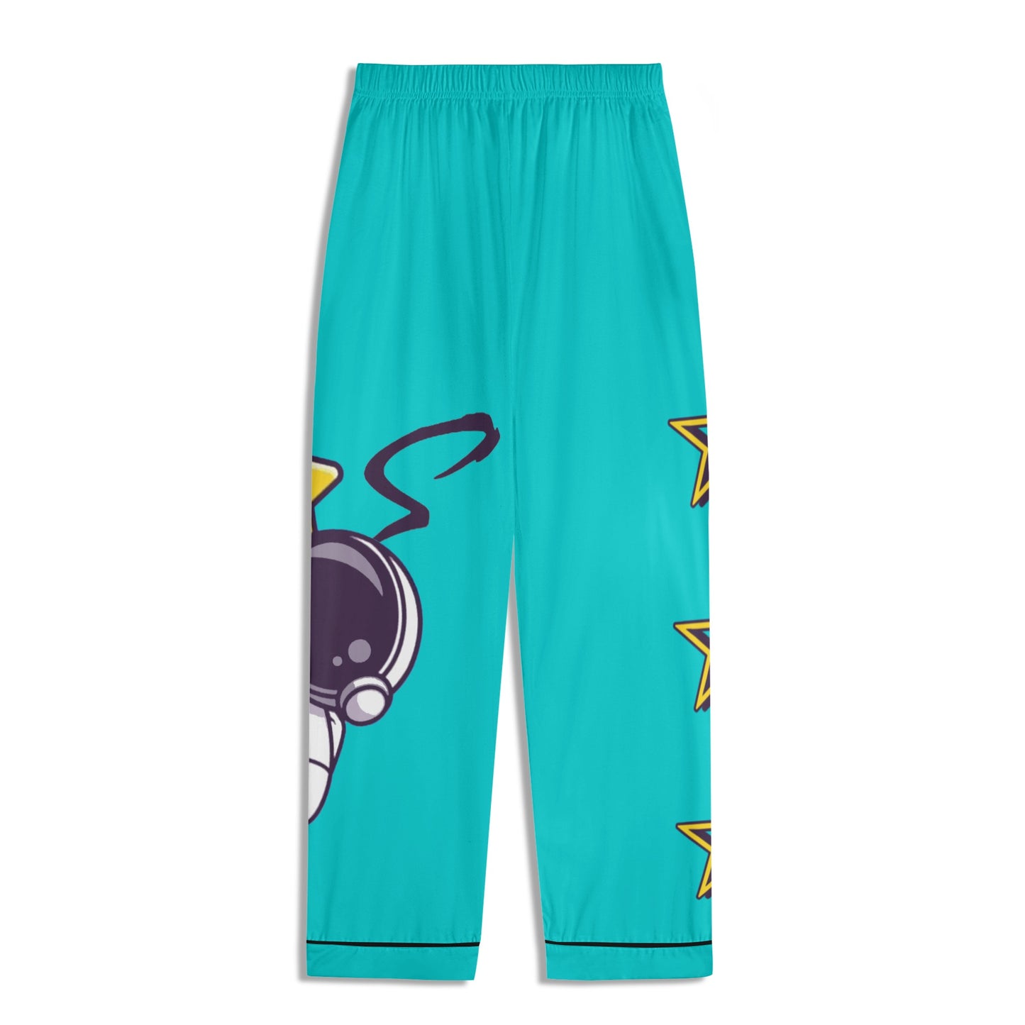 Space Man 23 Children Turquoise/Gold Long Sleeve Nightwear Pajama Set