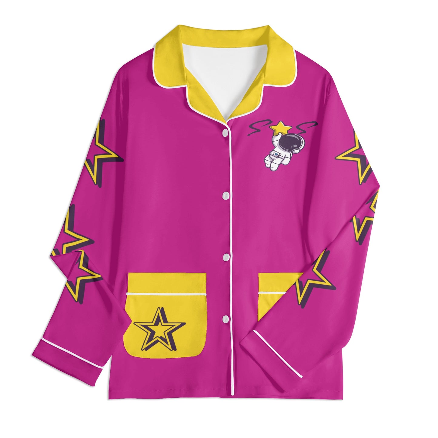 Space Man 23 Children Purple/Gold Long Sleeve Nightwear Pajama Set