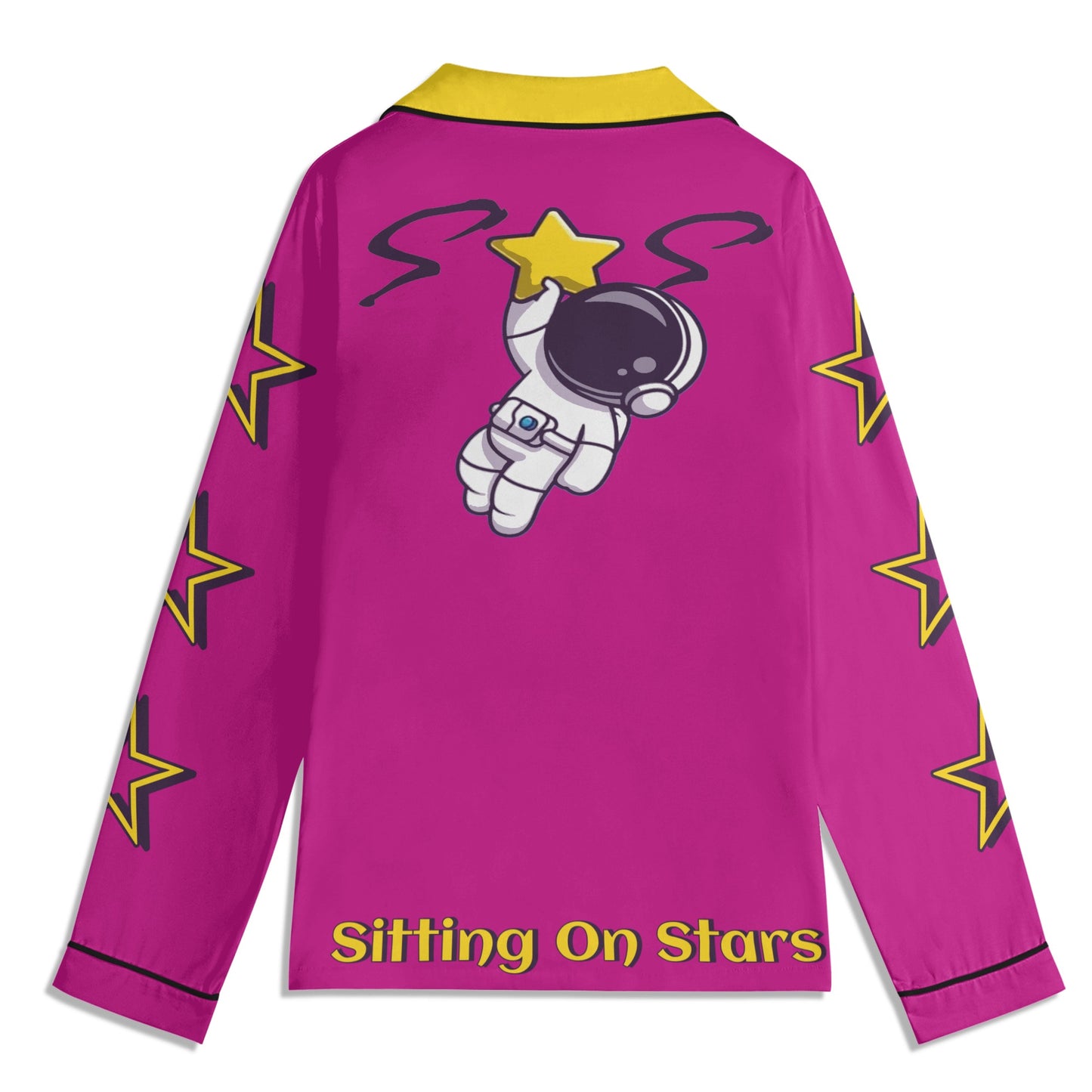 Space Man 23 Children Purple/Gold Long Sleeve Nightwear Pajama Set