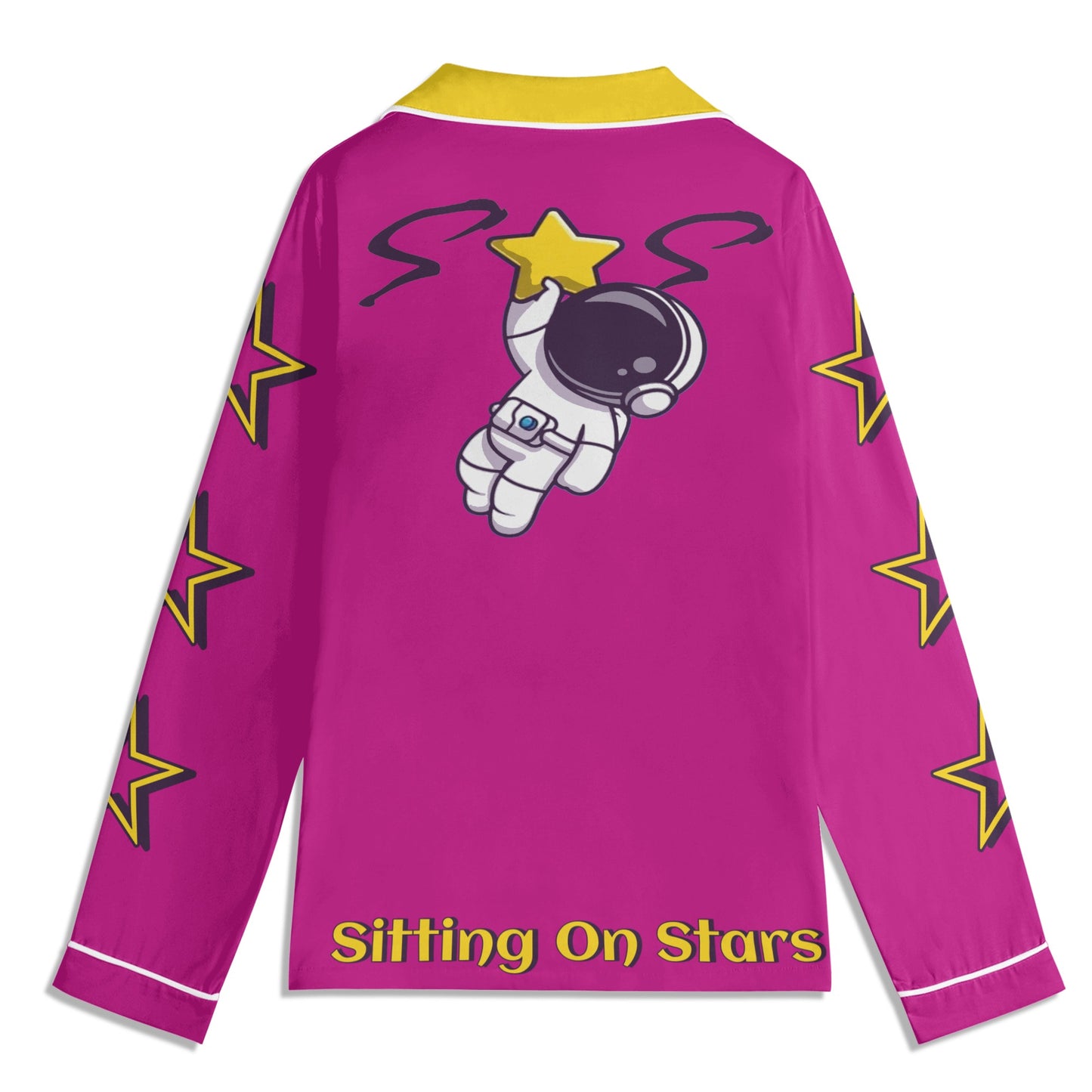 Space Man 23 Children Purple/Gold Long Sleeve Nightwear Pajama Set