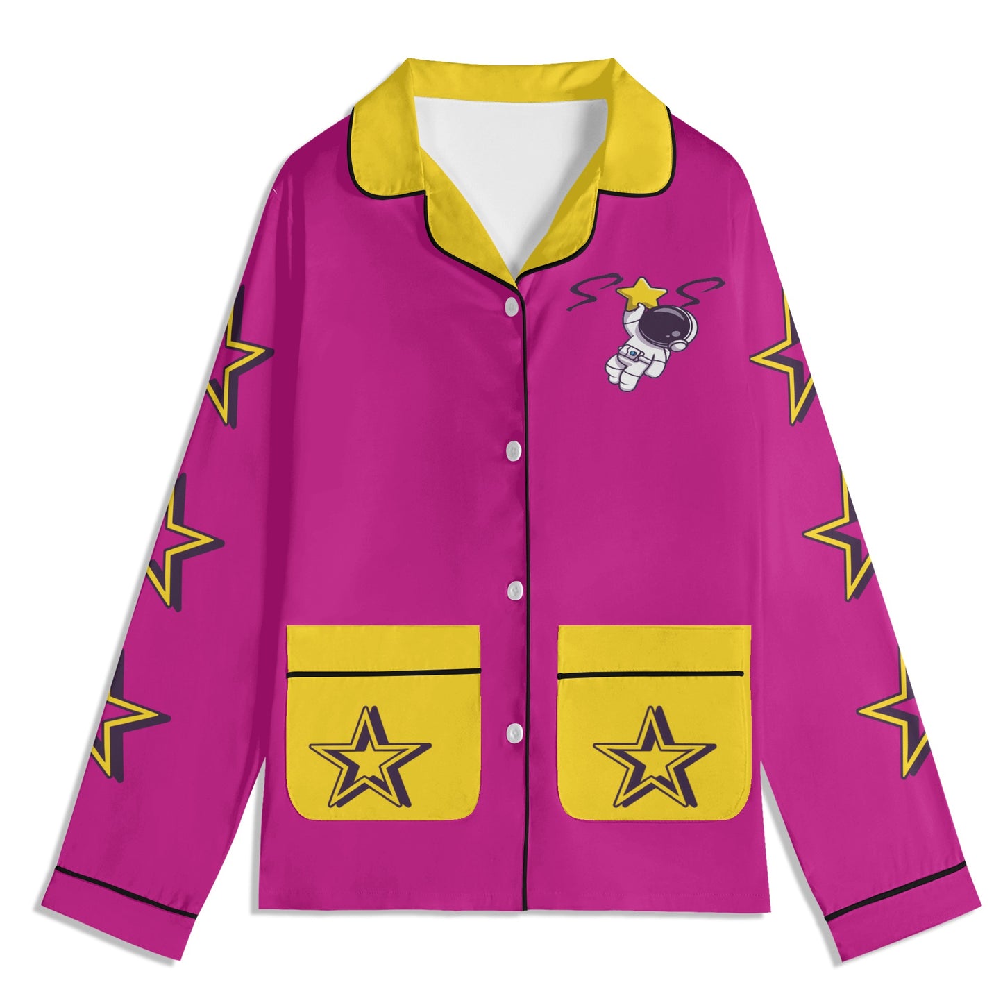 Space Man 23 Children Purple/Gold Long Sleeve Nightwear Pajama Set