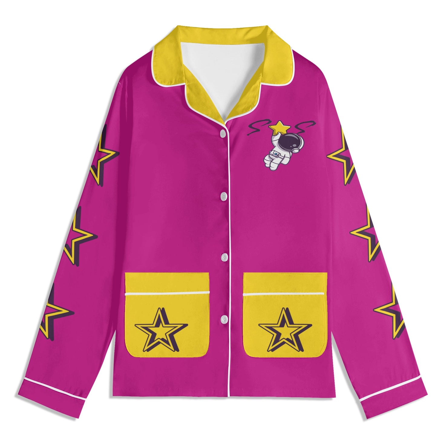 Space Man 23 Children Purple/Gold Long Sleeve Nightwear Pajama Set