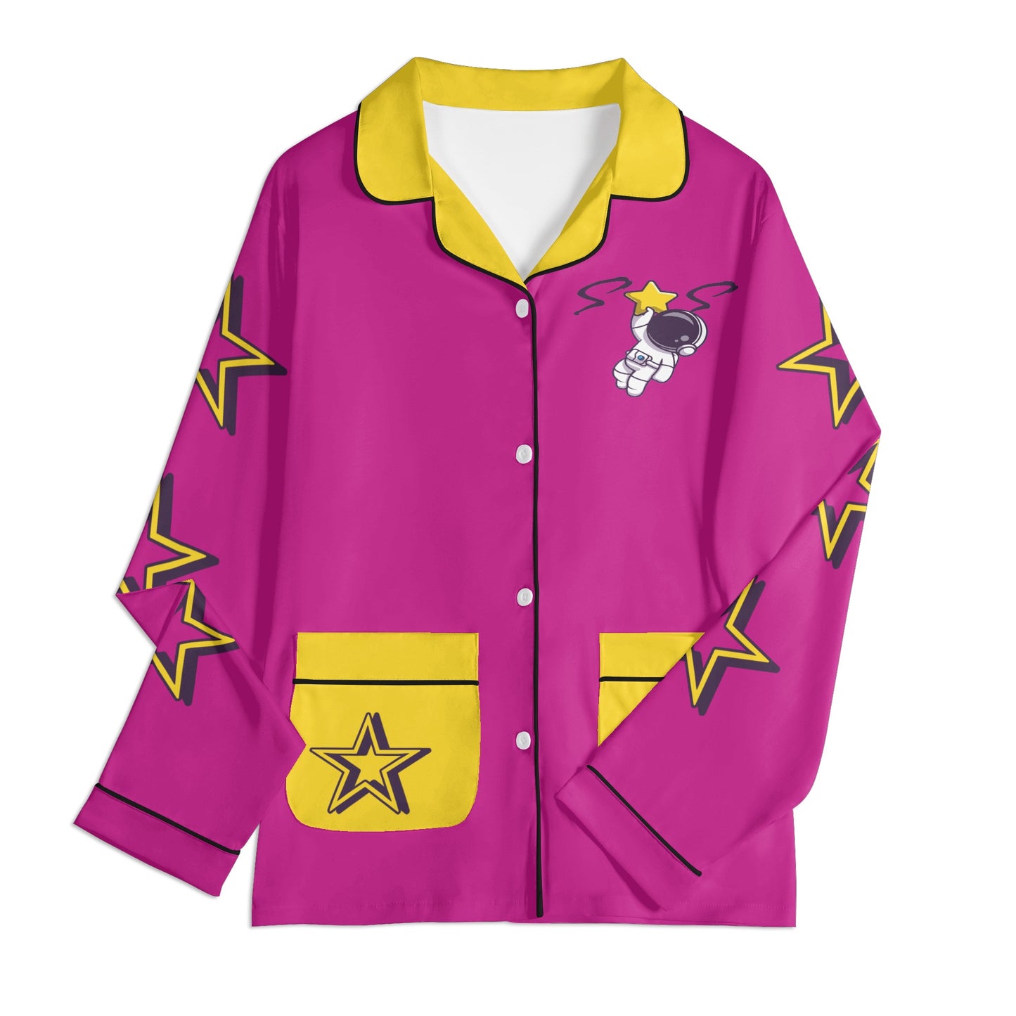 Space Man 23 Children Purple/Gold Long Sleeve Nightwear Pajama Set