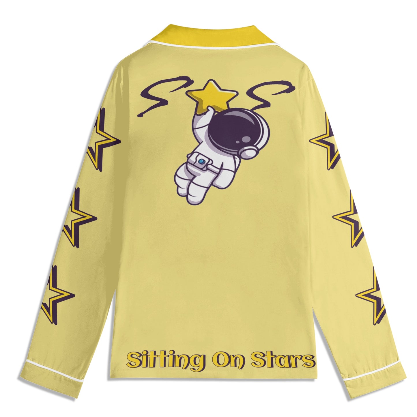 Space Man 23 Children Tan/Gold Long Sleeve Nightwear Pajama Set