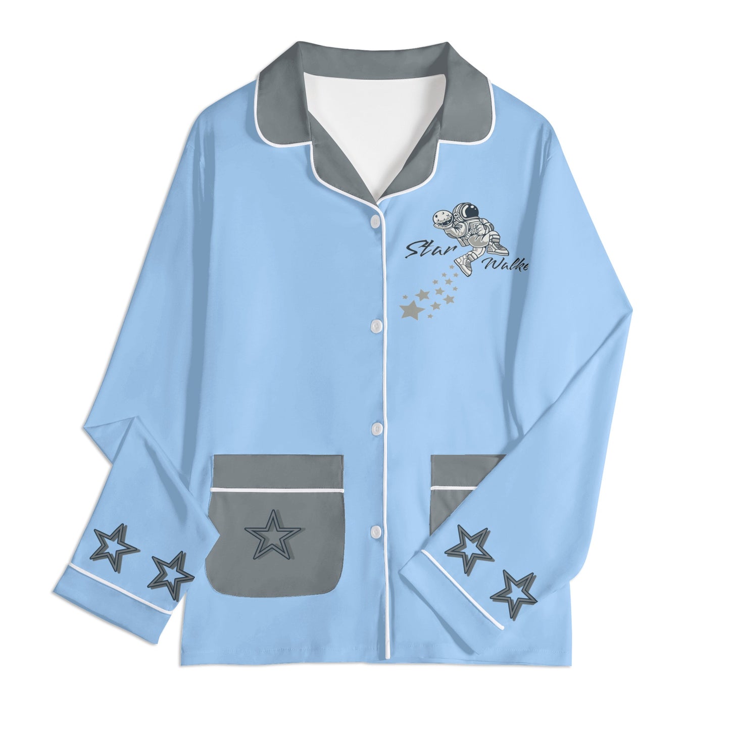 Star Walker 1.0 Children SkyBlue/Grey Long Sleeve Nightwear Pajama Set